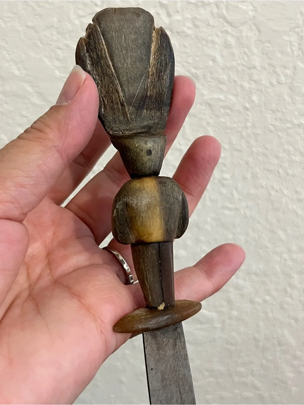 Vintage Mayan Handmade Knife Chichicastenango Guatemala Horn Carved
